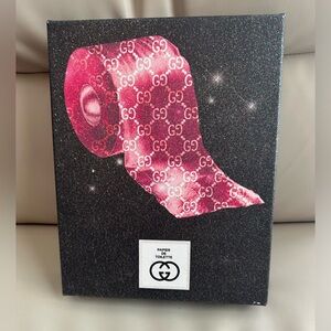 Gucci print toilet paper canvas photo for bathroom!